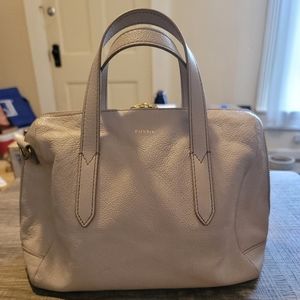 Fossil Sydney Satchel Leather Mineral Grey